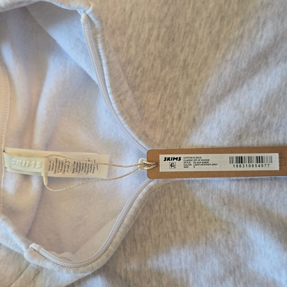 SKIMS Zip Up Hoodie Light Heather Grey NWT Size S - Picture 6 of 7